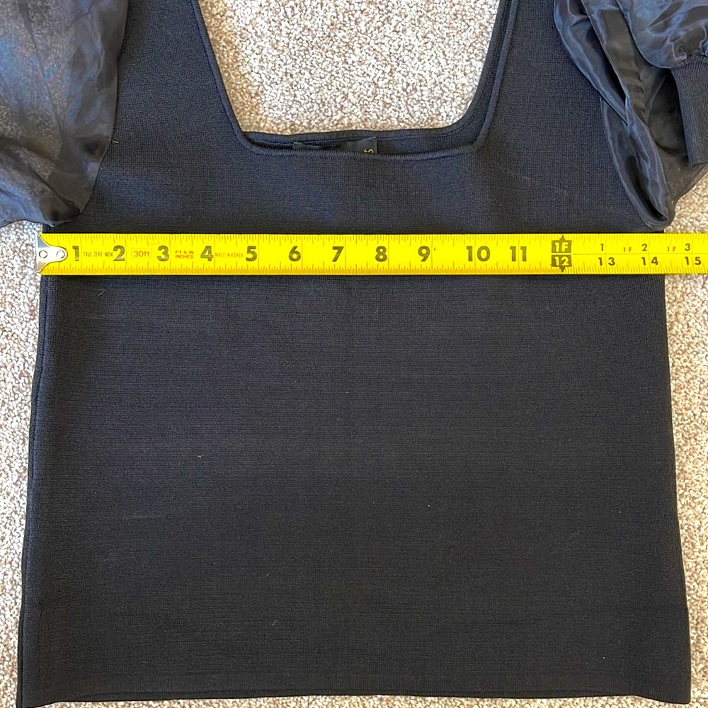 House of Harlow 1960 Square Neck Sheer Puff Sleeve Knit Top, Sz S - Picture 11 of 12